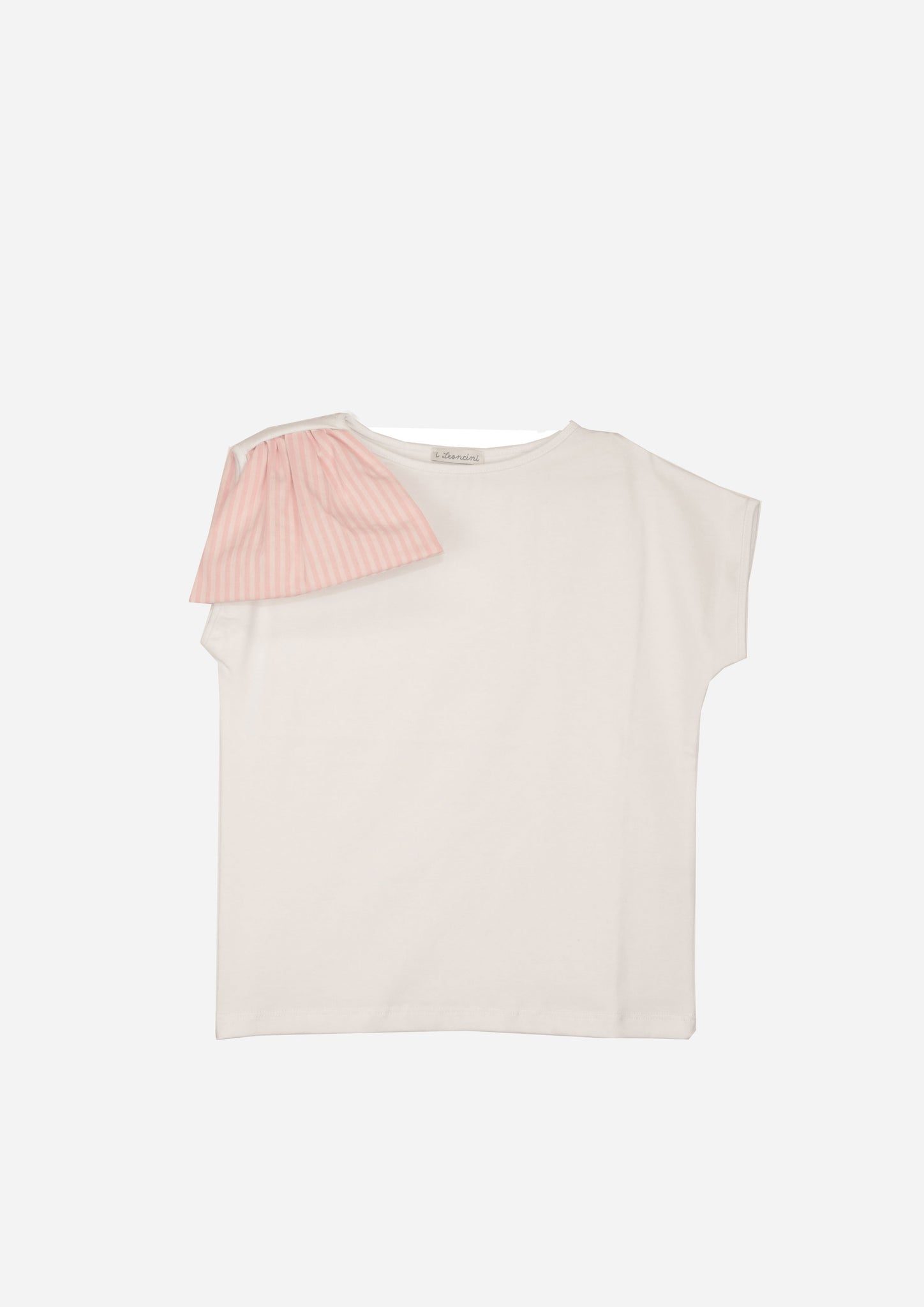 T-shirt SOLE Rosa, fiocco rigato rosa-OUTLET T-shirt, Camicie, Top e Canotte-I Leoncini Shop