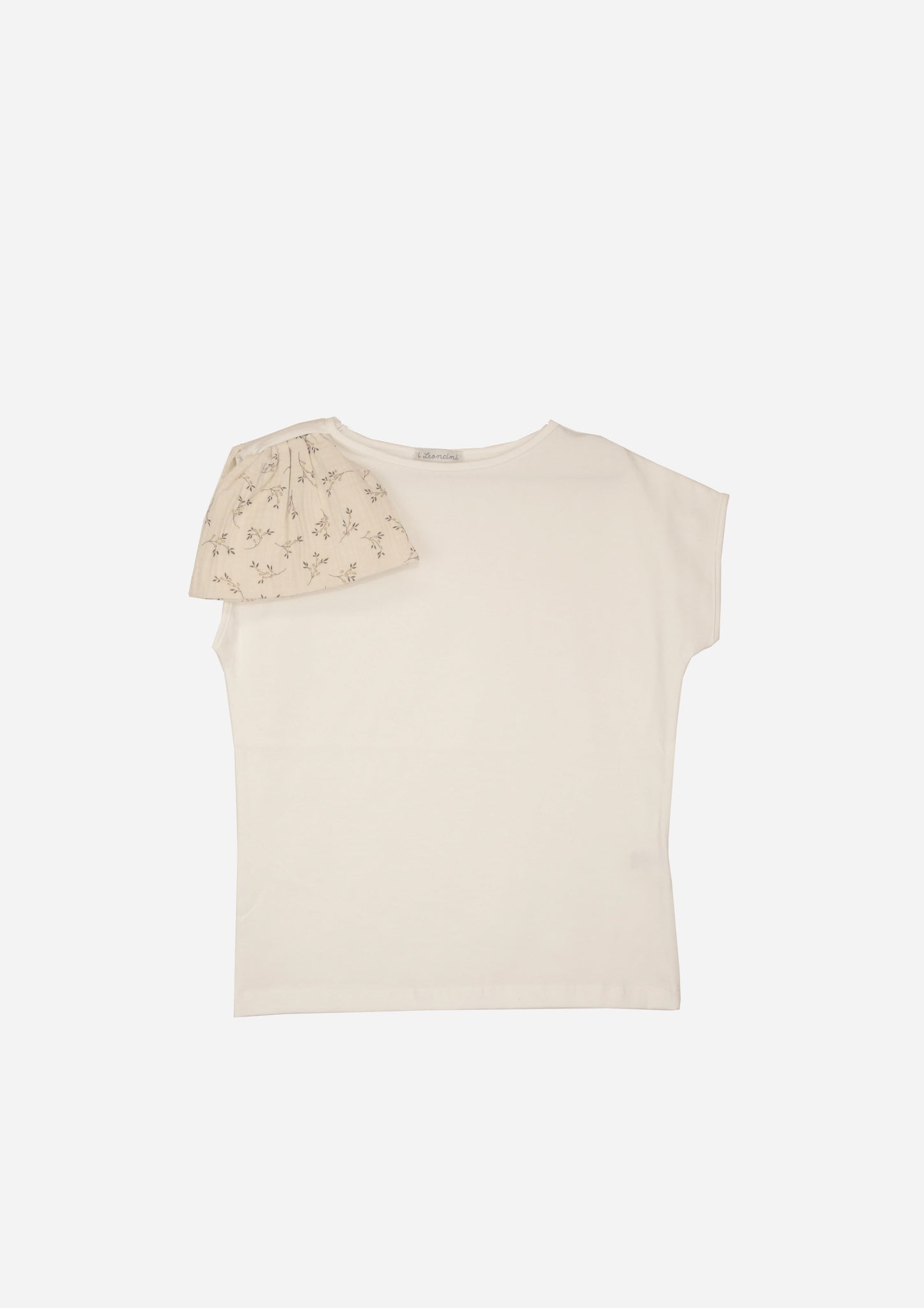T-shirt SOLE Panna, fiocco floreale-OUTLET T-shirt, Camicie, Top e Canotte-I Leoncini Shop