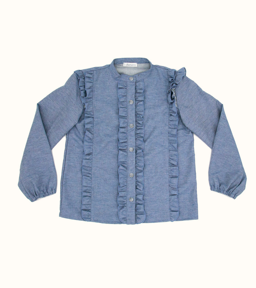 Camicia AMBER Azzurro fiammato-OUTLET T-shirt, Camicie, Top e Canotte-I Leoncini Shop
