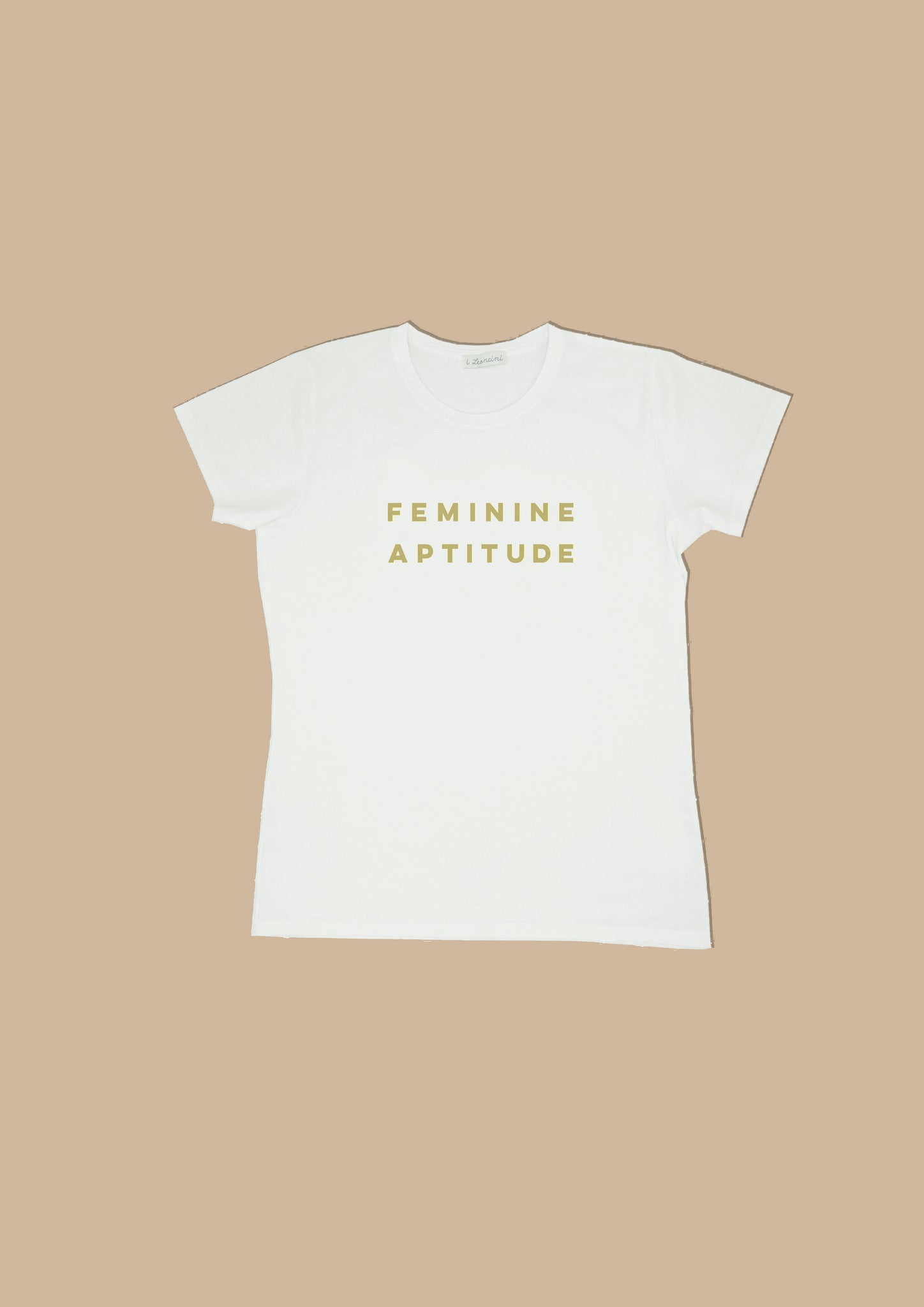 T-shirt FEMININE Bianco stampa oro-Feminine aptitude-I Leoncini Shop